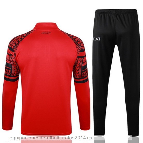 Nuevo Conjunto Completo Sudadera Entrenamiento Napoli 23/24 Rojo Negro Baratas